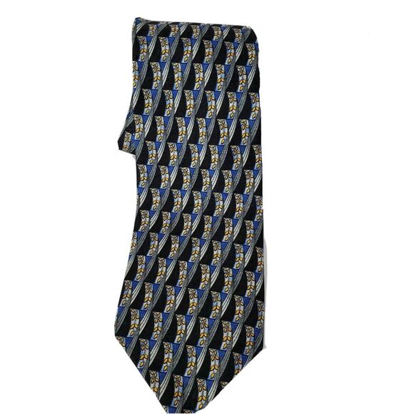 Ermenegildo Zegna Other - Ermenegildo Zegna Men's Blue‎ Yellow Floral Woven Silk Tie Italy